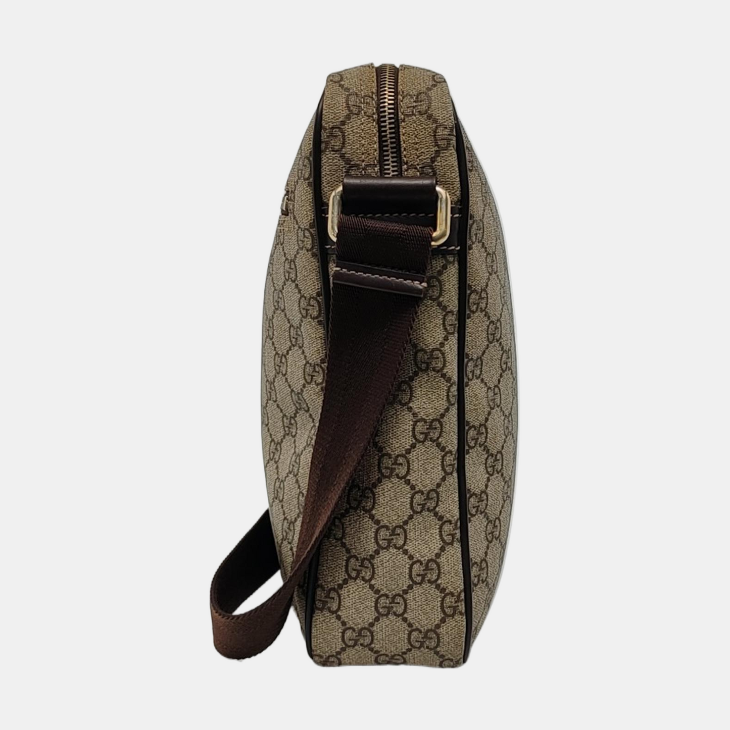 GUCCI GG Supreme Ebony Coated Canvas Monogram Shoulder Bag Golden hardware-(SKU)-948601778