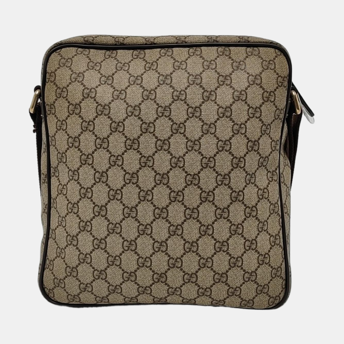 GUCCI GG Supreme Ebony Coated Canvas Monogram Shoulder Bag Golden hardware-(SKU)-948601778