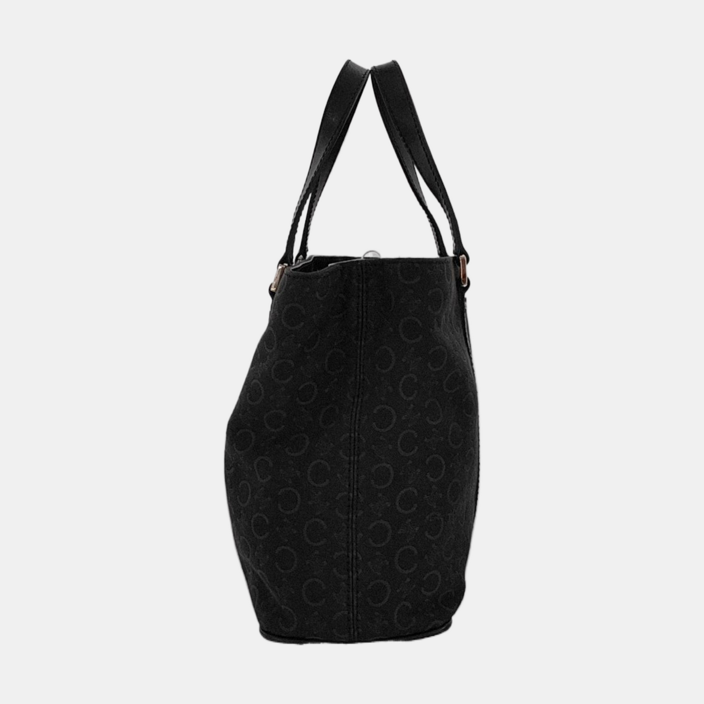CELINE Tote bag Black Fabric Triumph Arch Embossed Handbag Single Shoulder Bag Golden hardware-(SKU)-951292788