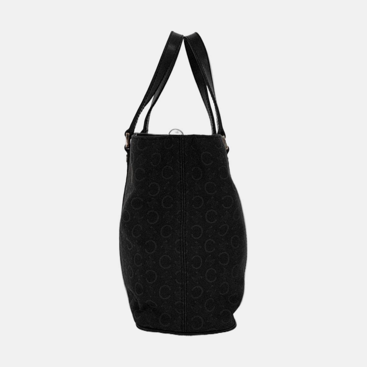CELINE Tote bag Black Fabric Triumph Arch Embossed Handbag Single Shoulder Bag Golden hardware-(SKU)-951292788