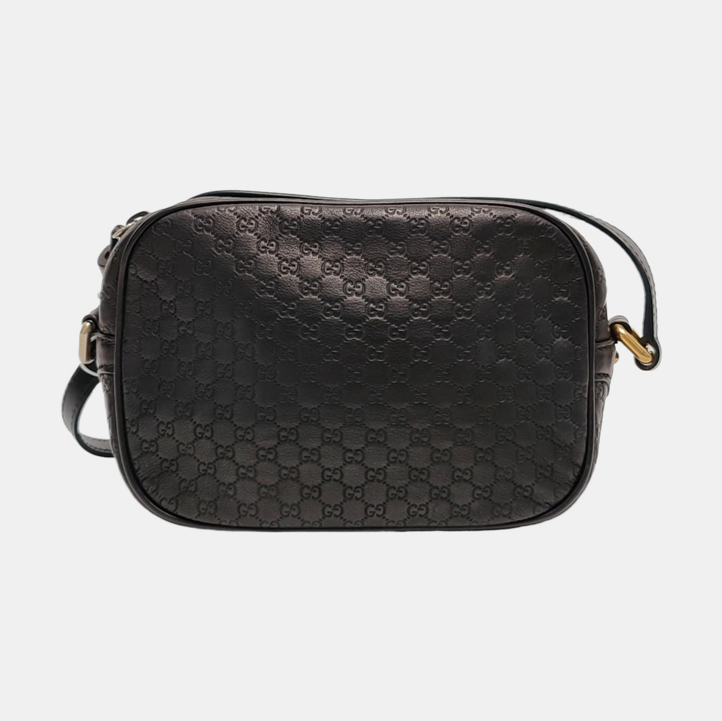 GUCCI Microguccissima Black Calfskin Monogram Embossed Bamboo Bag Single Shoulder Bag Crossbody Bag Golden hardware-(SKU)-951187178