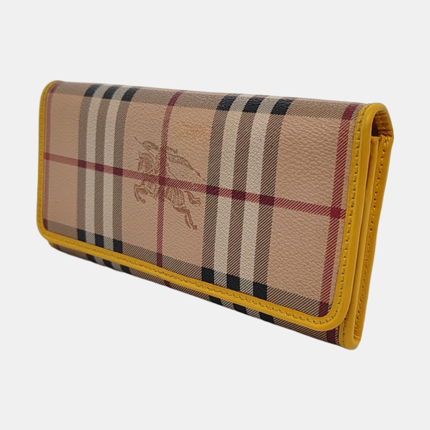 BURBERRY Khaki Coated Canvas Warhorse Plaid Wallet Golden hardware Sub-bag-(SKU)-951243159