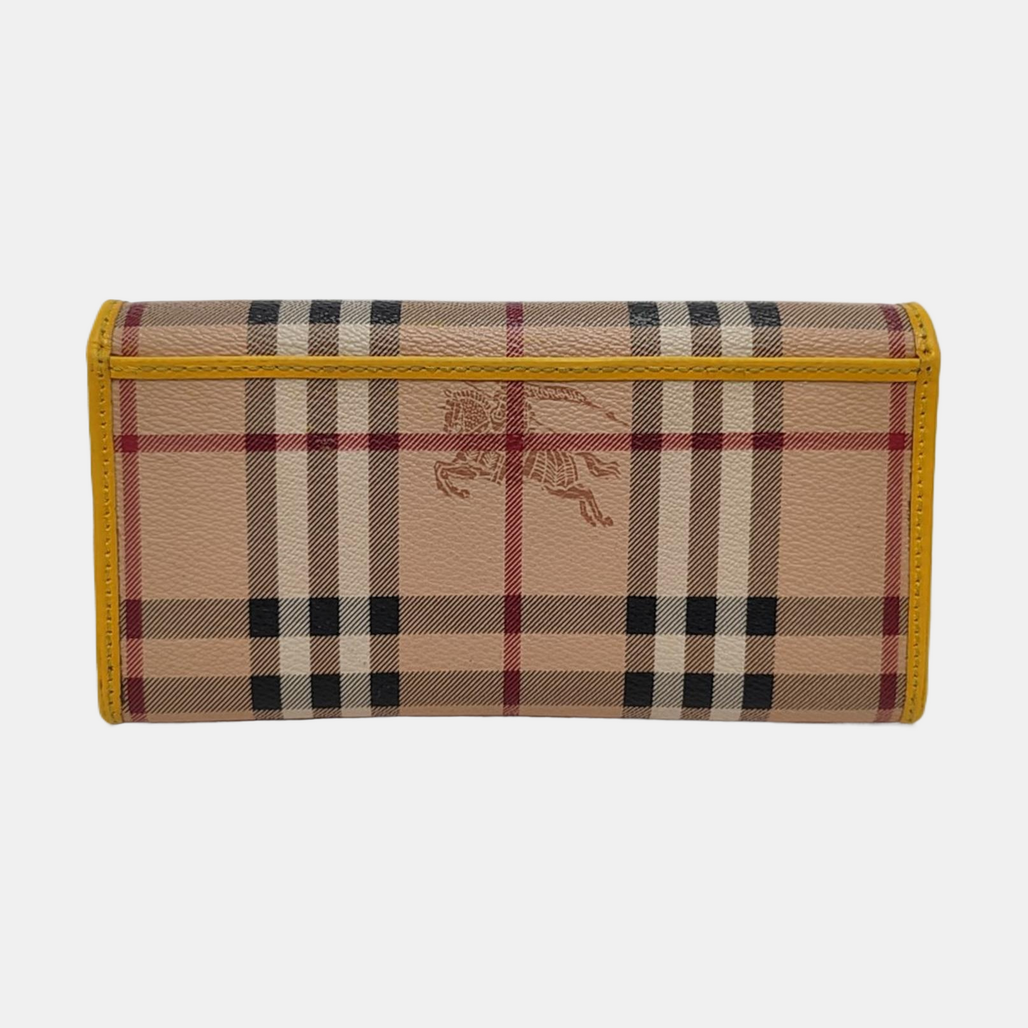 BURBERRY Khaki Coated Canvas Warhorse Plaid Wallet Golden hardware Sub-bag-(SKU)-951243159