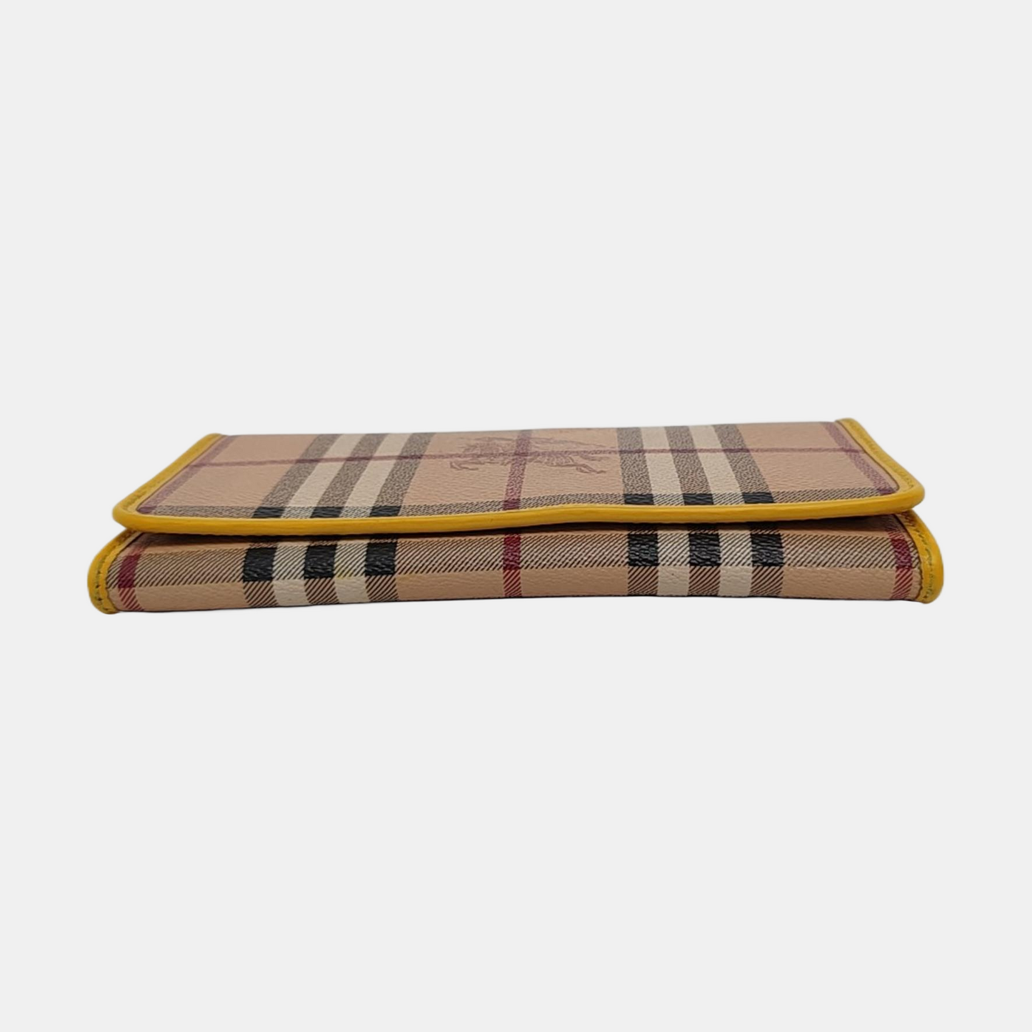 BURBERRY Khaki Coated Canvas Warhorse Plaid Wallet Golden hardware Sub-bag-(SKU)-951243159