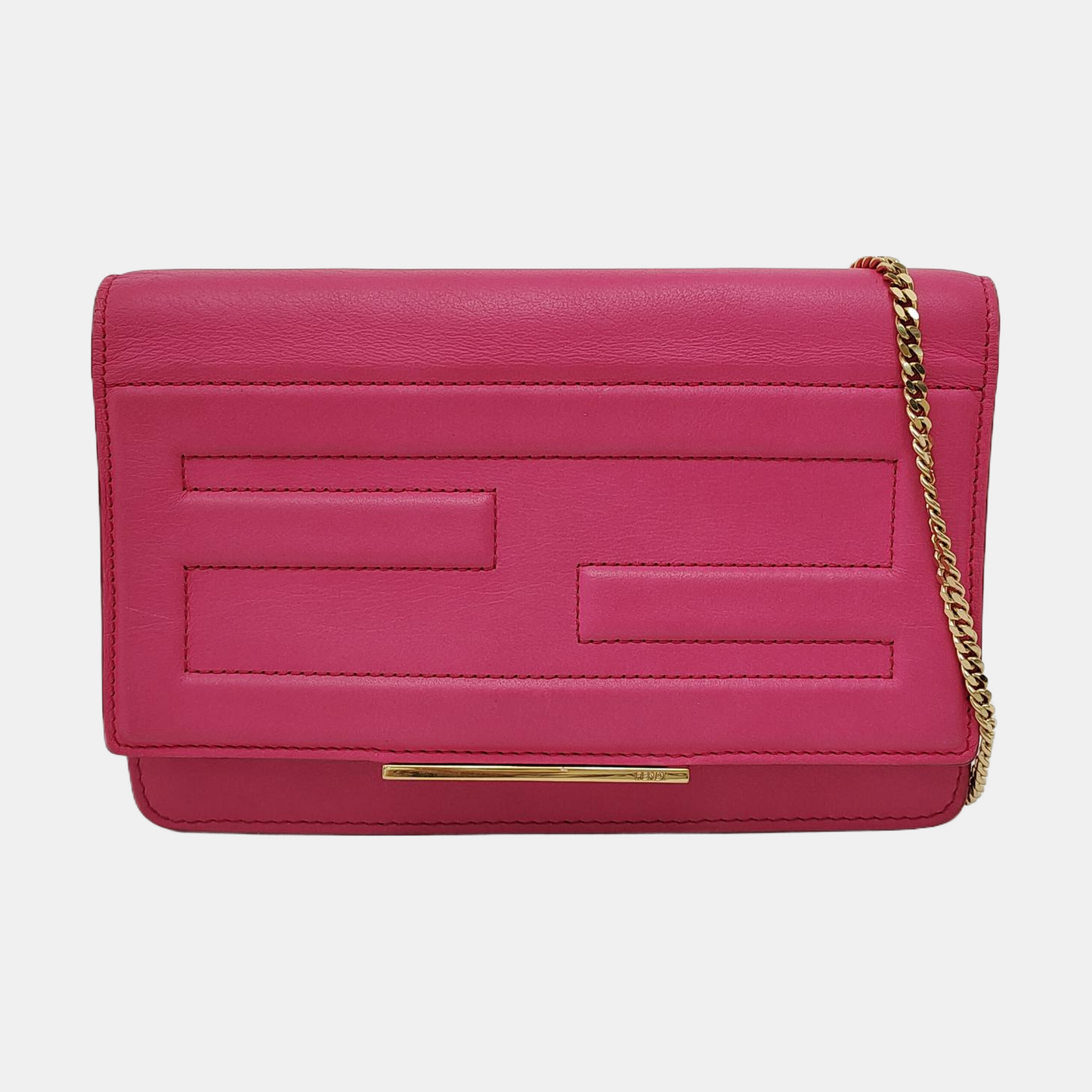 FENDI Tube Fuchsia cowhide quilted single shoulder bag crossbody bag Golden hardware Removable shoulder strap-(SKU)-951180013