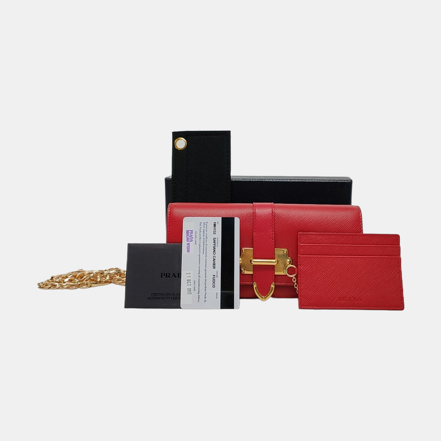 PRADA Cahier mini Red Leather Wallet Sub-bag-(SKU)-951259291