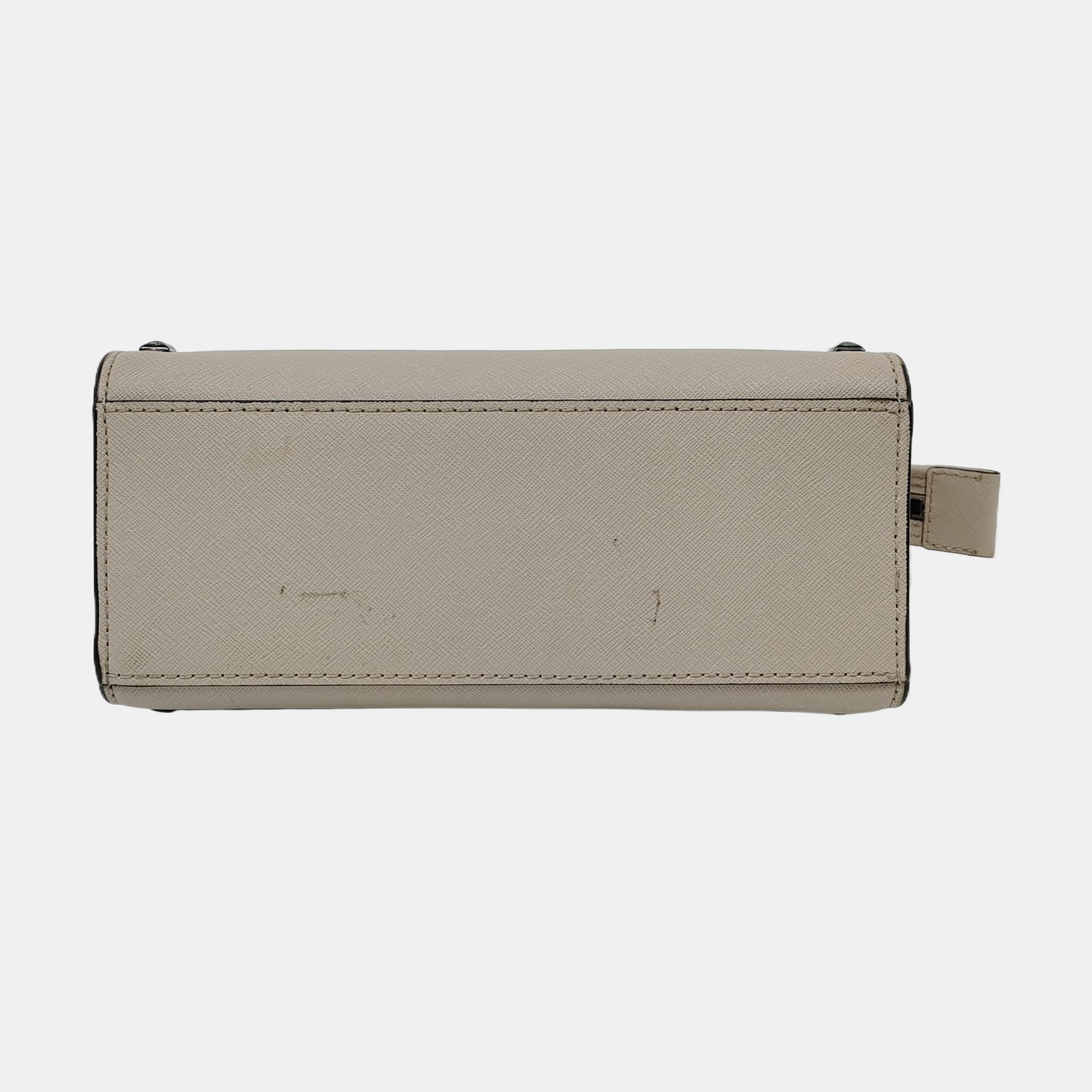 MICHAEL KORS Selma Grey Leather Studs Crossbody Bag Single Shoulder Bag Handbag Silver Hardware Removable shoulder strap-(SKU)-951542845