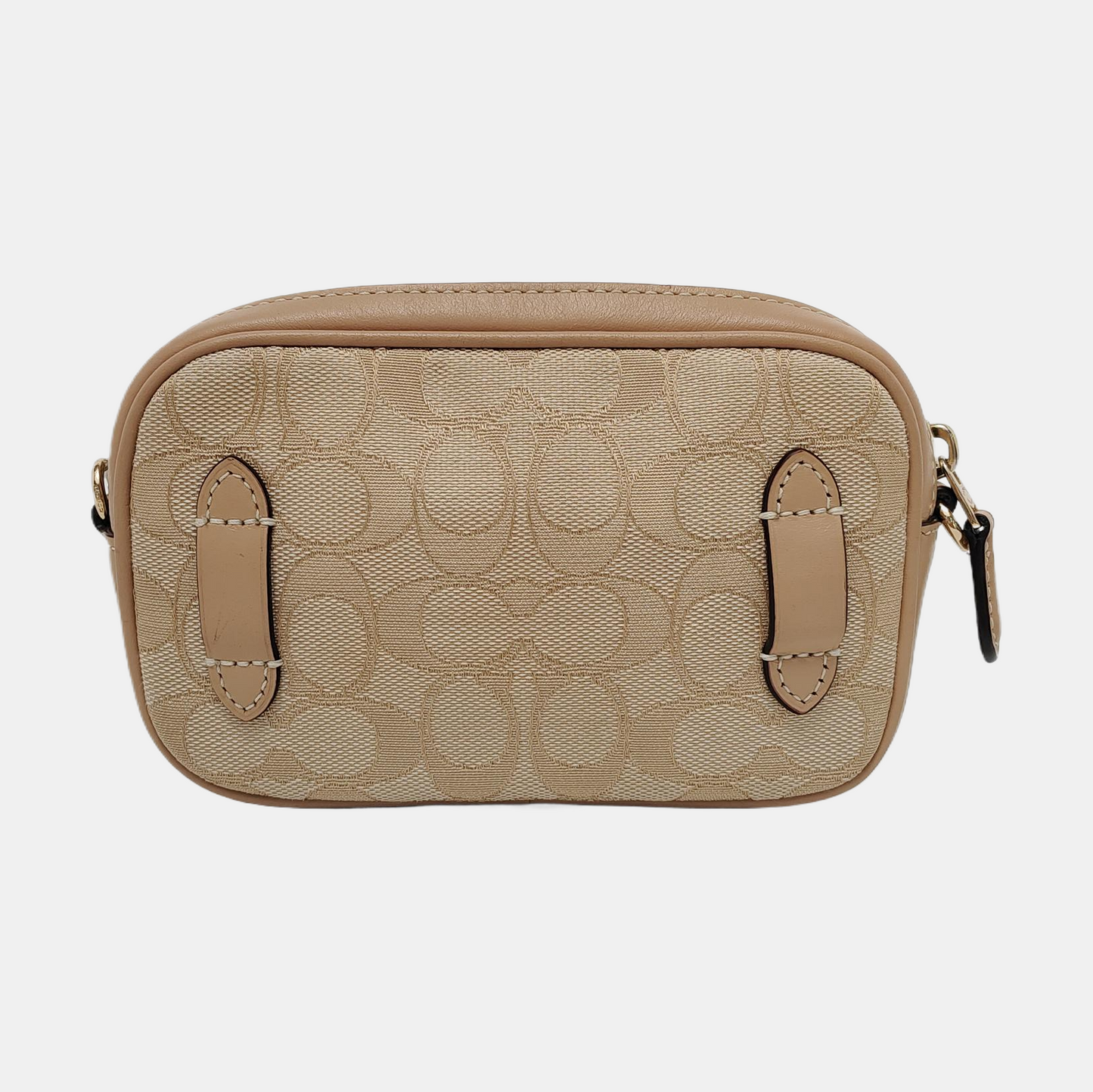 COACH Camera Bag Khaki Canvas Monogram Shoulder Bag Golden hardware Removable shoulder strap-(SKU)-951333226