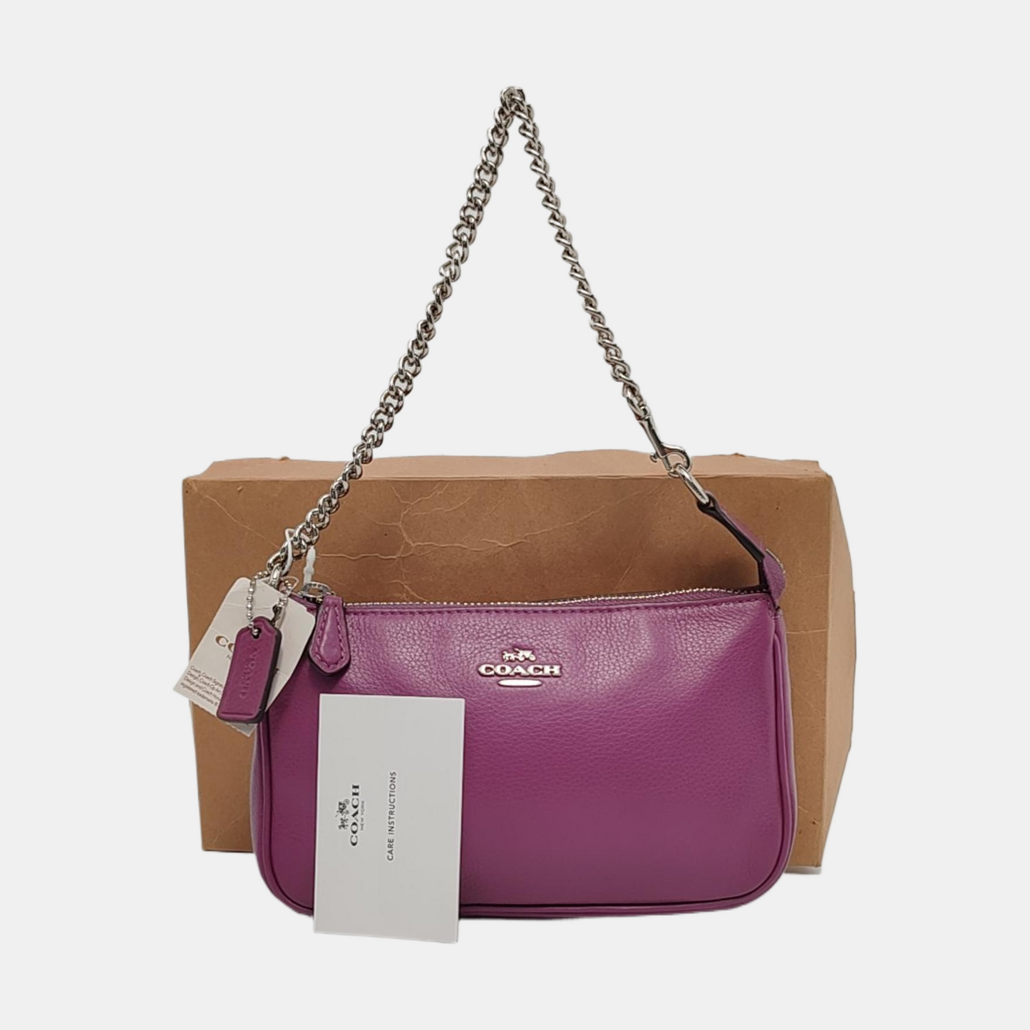 COACH NOLITA Purple Leather Carriage Shoulder Bag Tote Bag Silver Hardware-(SKU)-951333316