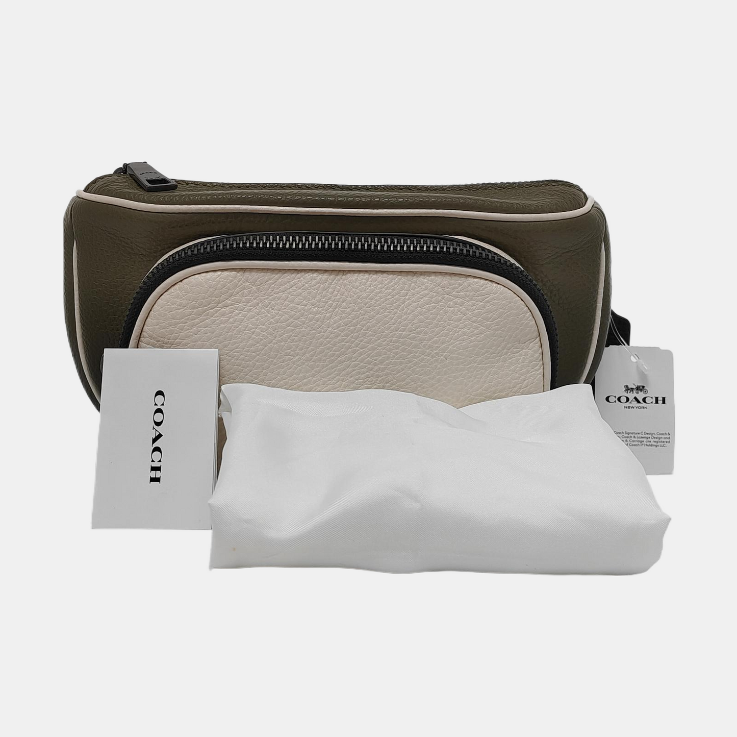 COACH Green Leather Fanny Pack Black hardware-(SKU)-951332811
