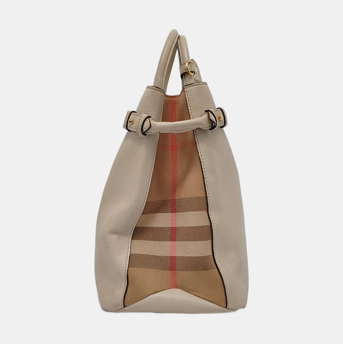 BURBERRY The Banner Large size Beige Cowhide Single Shoulder Bag Crossbody Bag Handbag Golden hardware Removable shoulder strap-(SKU)-951413572