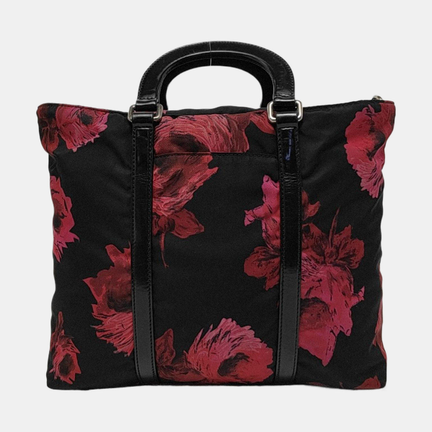 PRADA Tote bag Red Nylon Handbag Silver Hardware-(SKU)-951326942