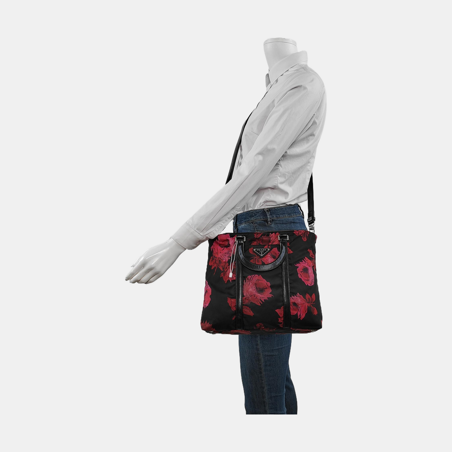 PRADA Tote bag Red Nylon Handbag Silver Hardware-(SKU)-951326942