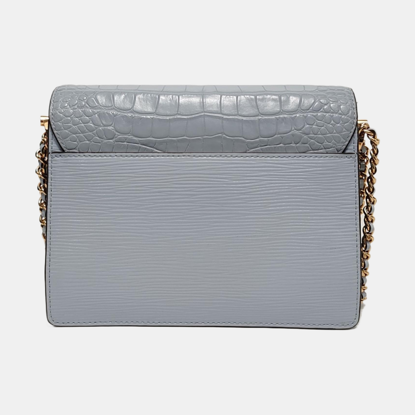 TORY BURCH Robinson Blue Calf Leather Crocodile Texture Single Shoulder Bag Handbag Golden hardware-(SKU)-951368581