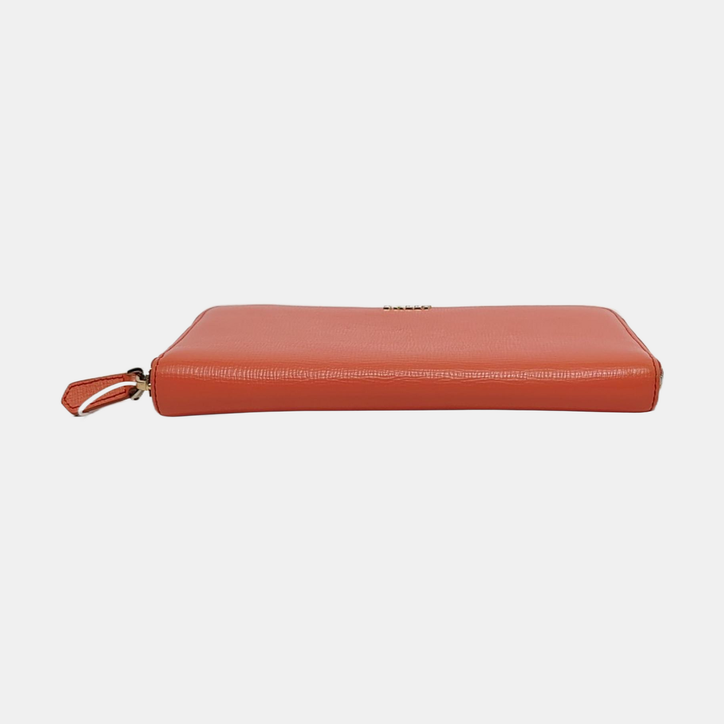 BALLY Orange-Pink Leather Embossed Wallet Golden hardware-(SKU)-951391066