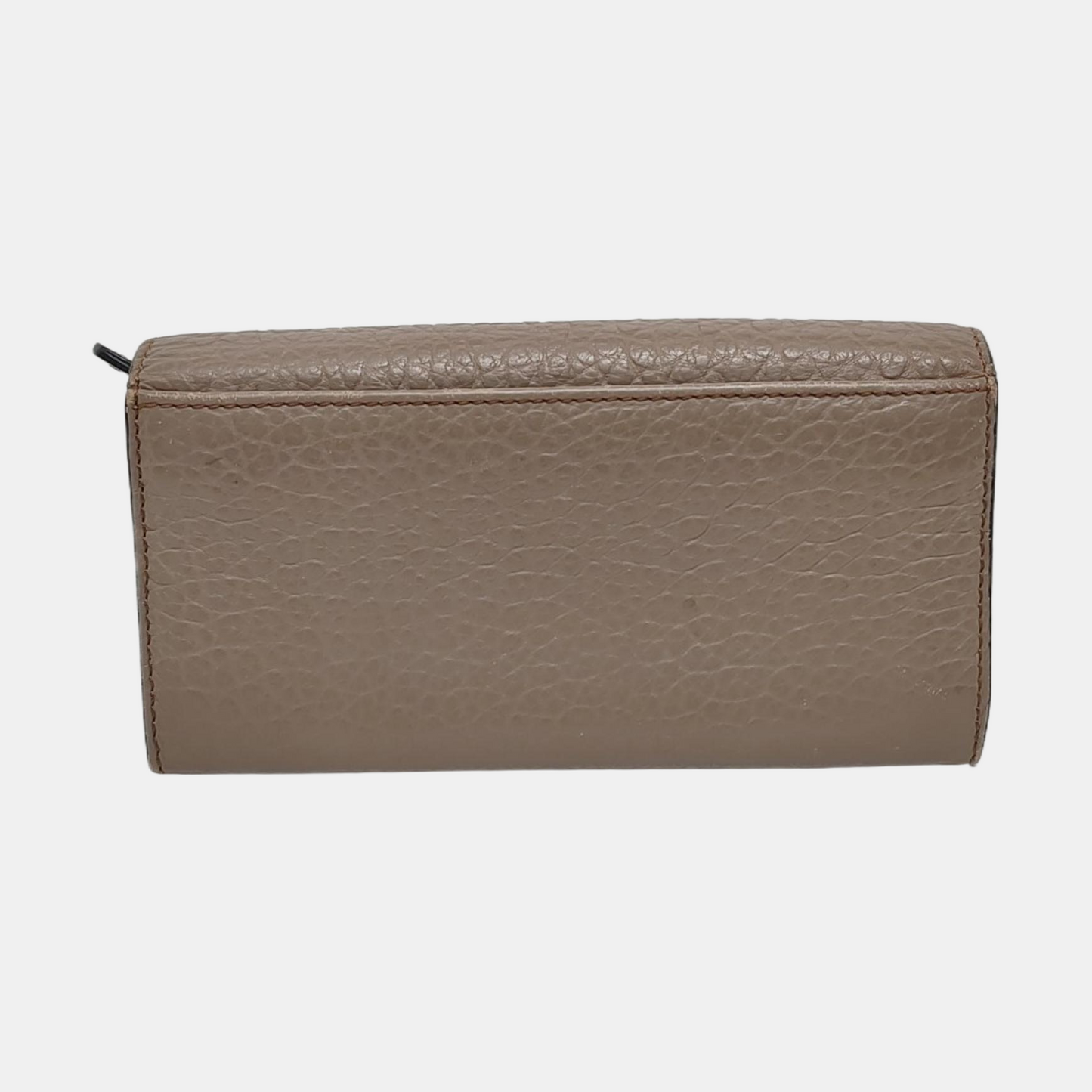 BURBERRY Langley Gray Cowhide Wallet Golden hardware-(SKU)-951267883