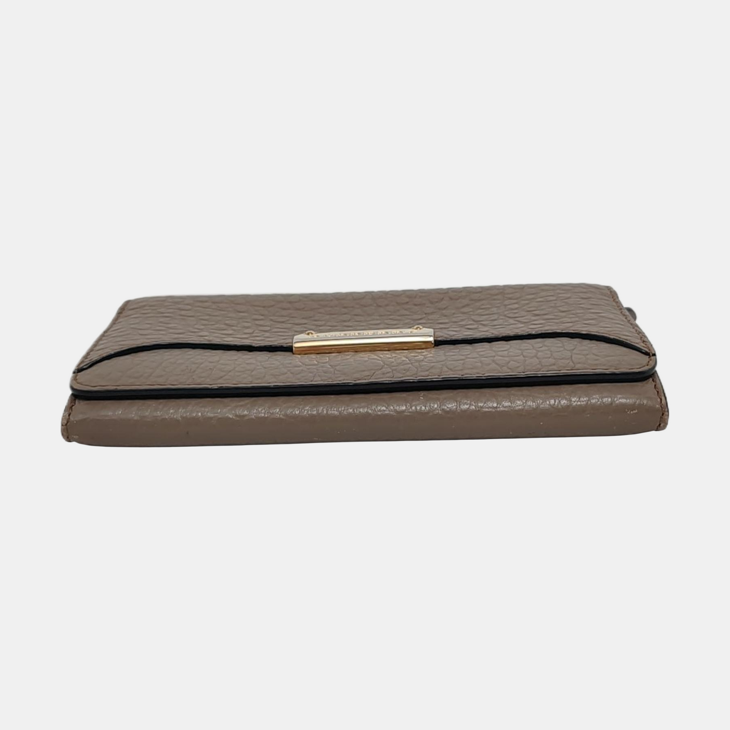 BURBERRY Langley Gray Cowhide Wallet Golden hardware-(SKU)-951267883