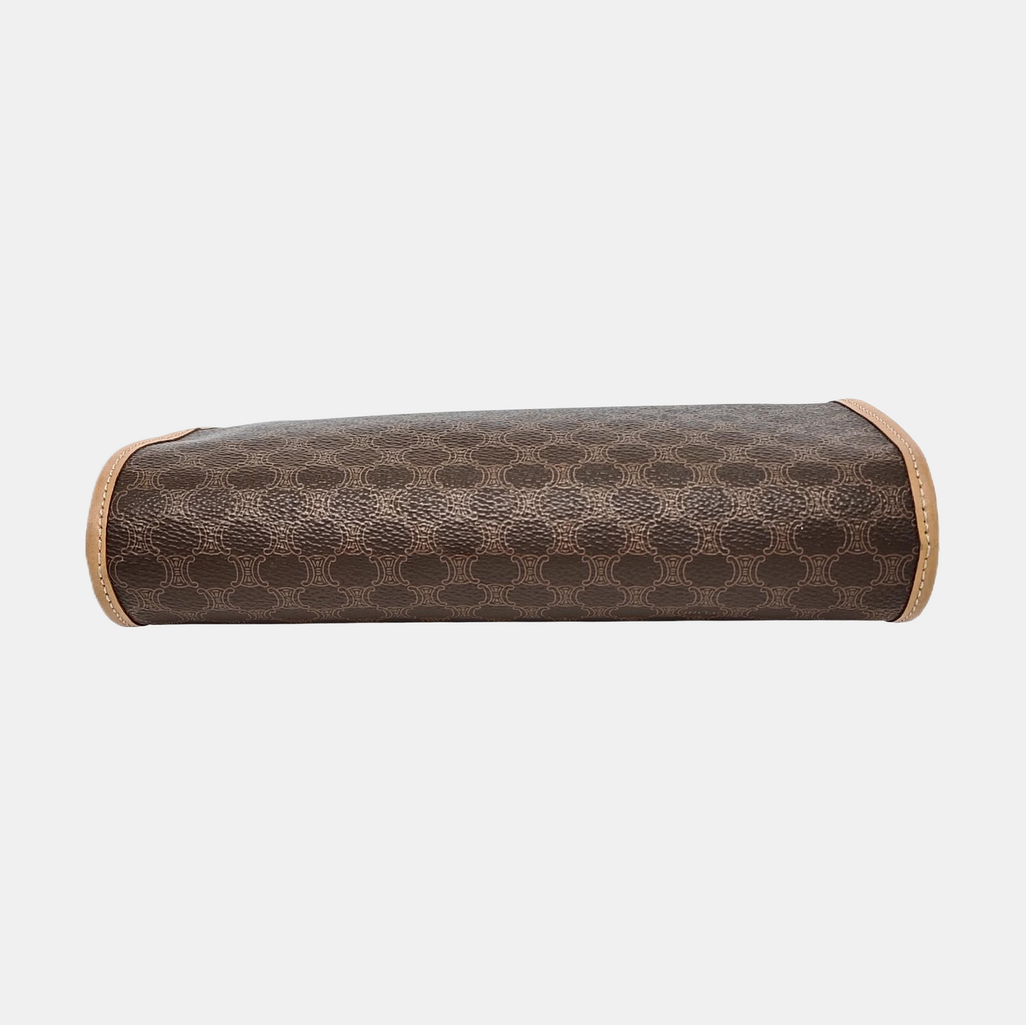 CELINE Brown Coated Canvas Triumph Clutch Golden hardware-(SKU)-951551879