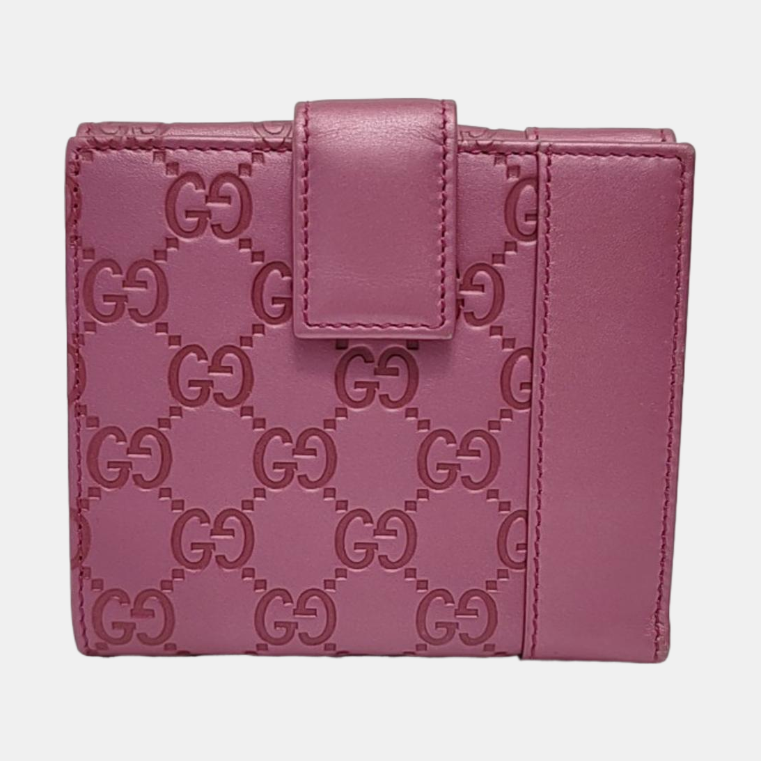 GUCCI Heart Bit Pink cowhide vintage embossed wallet Golden hardware-(SKU)-951257321