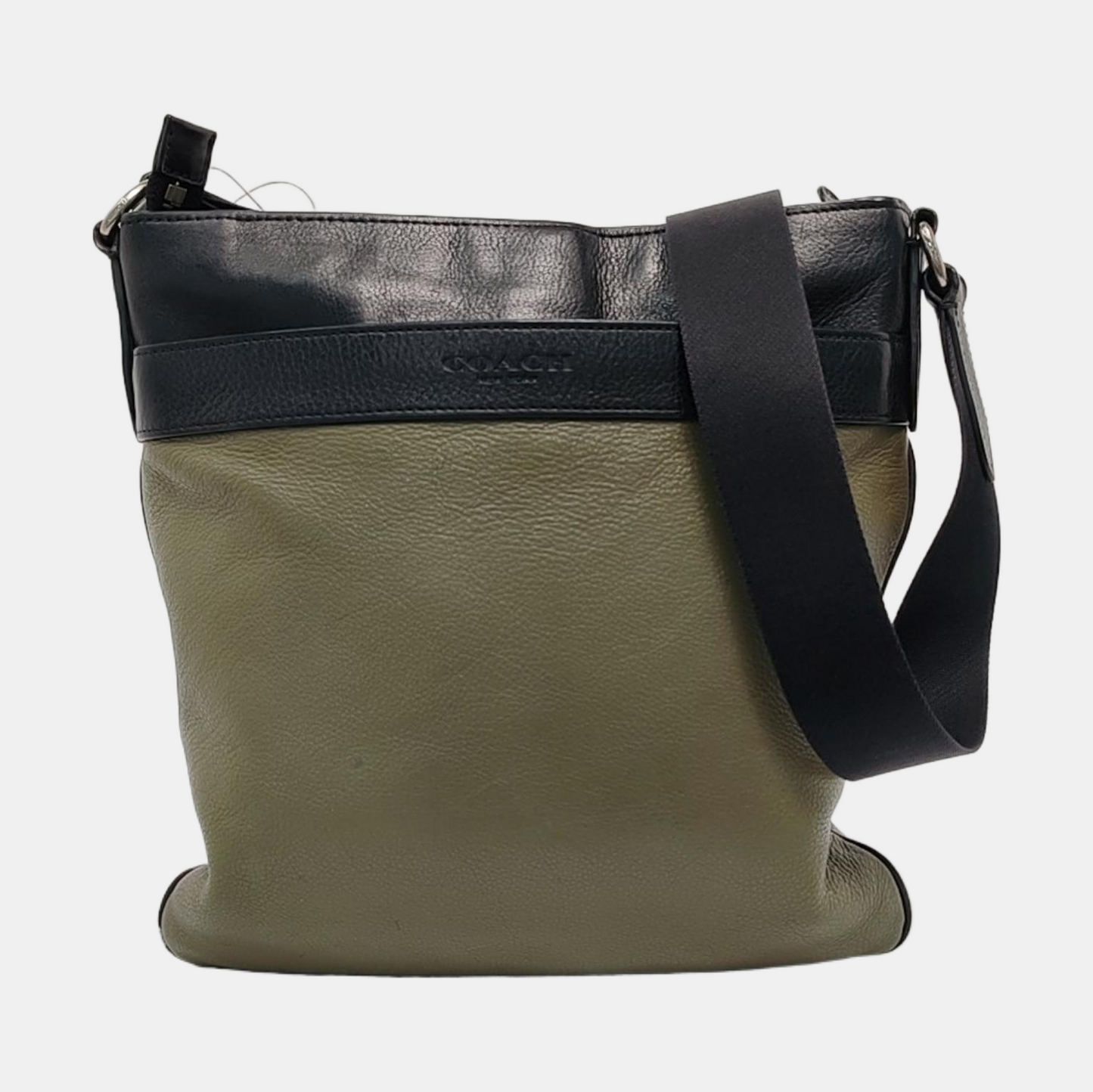 COACH Green Leather Crossbody Single Shoulder Bag Silver Hardware-(SKU)-951540005
