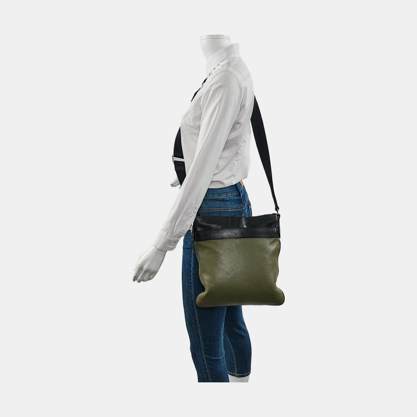 COACH Green Leather Crossbody Single Shoulder Bag Silver Hardware-(SKU)-951540005