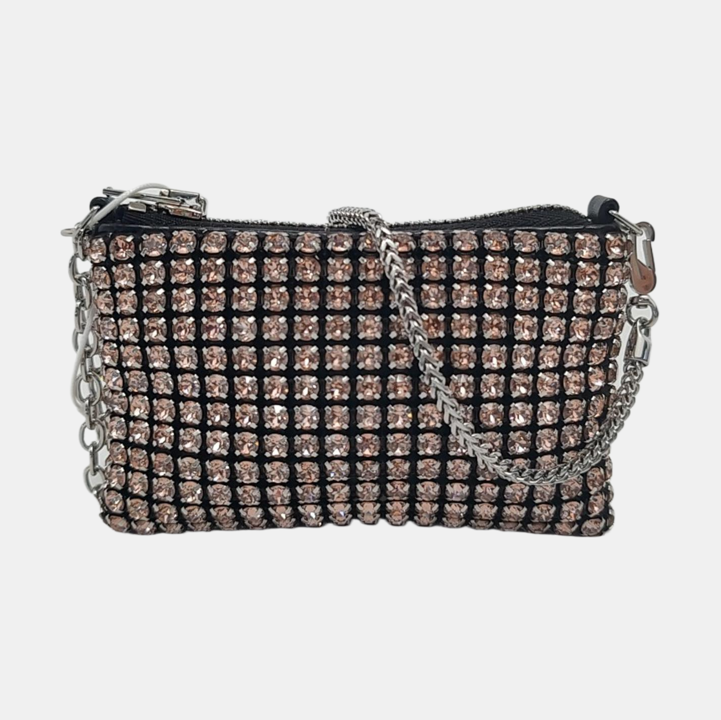 Alexander Wang Heiress Extra Small Black Leather Inlaid Crossbody Shoulder Bag Silver Hardware Removable shoulder strap-(SKU)-950957365