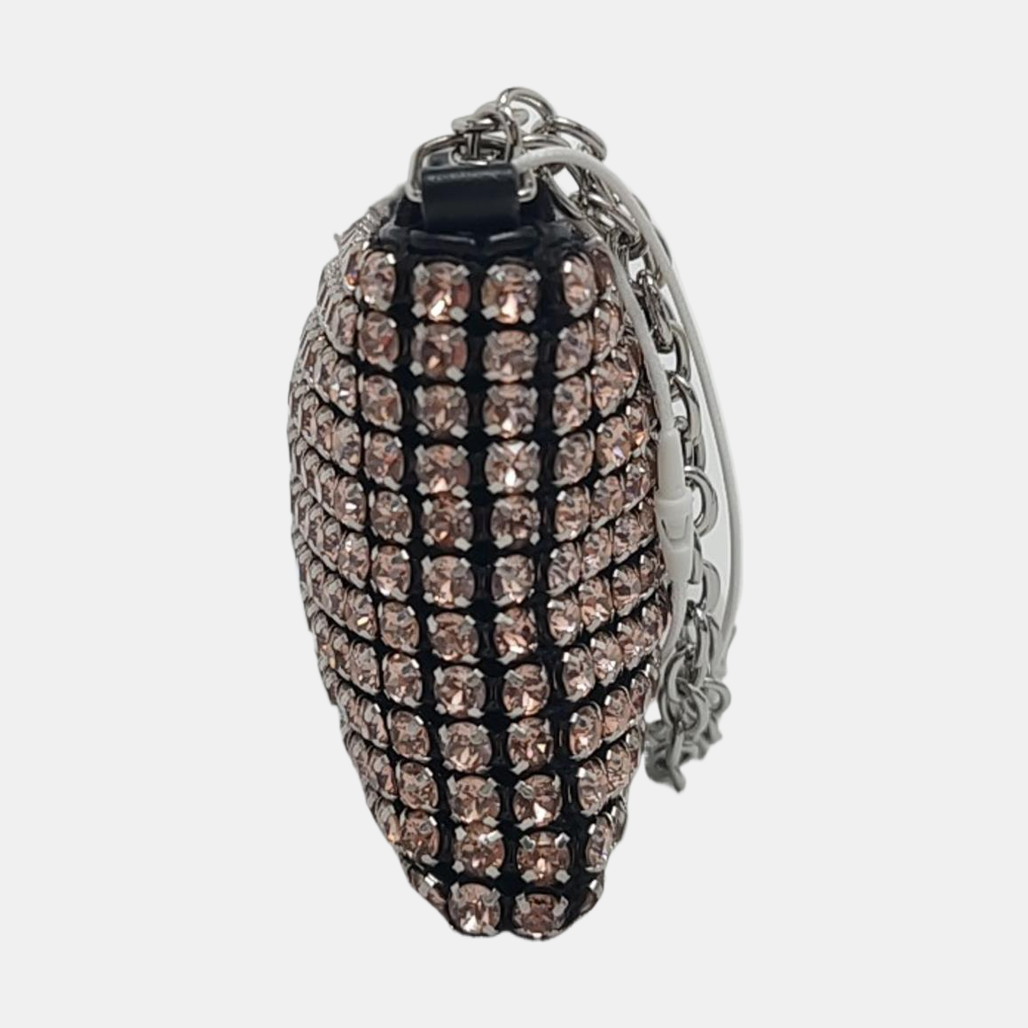 Alexander Wang Heiress Extra Small Black Leather Inlaid Crossbody Shoulder Bag Silver Hardware Removable shoulder strap-(SKU)-950957365