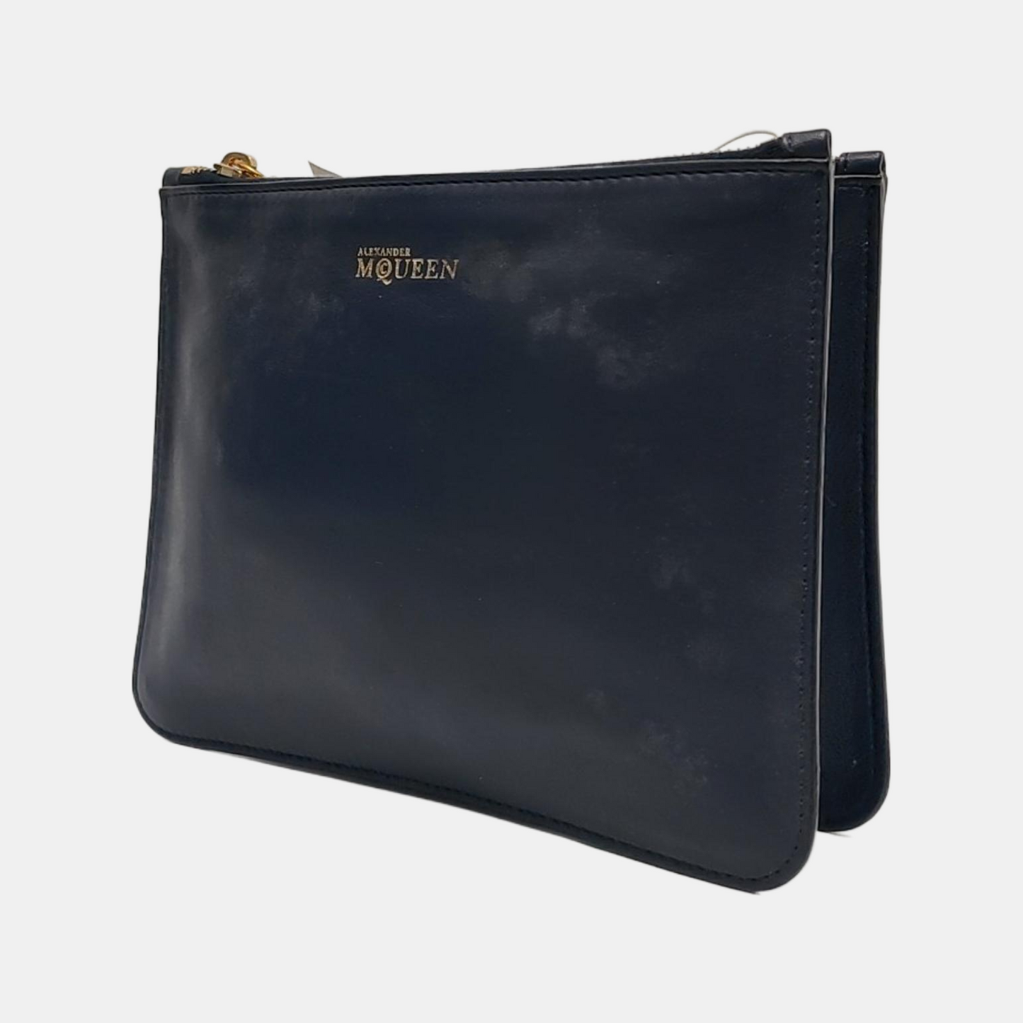 Alexander McQUEEN Dark Blue Sheepskin Handbag Golden hardware-(SKU)-951614903