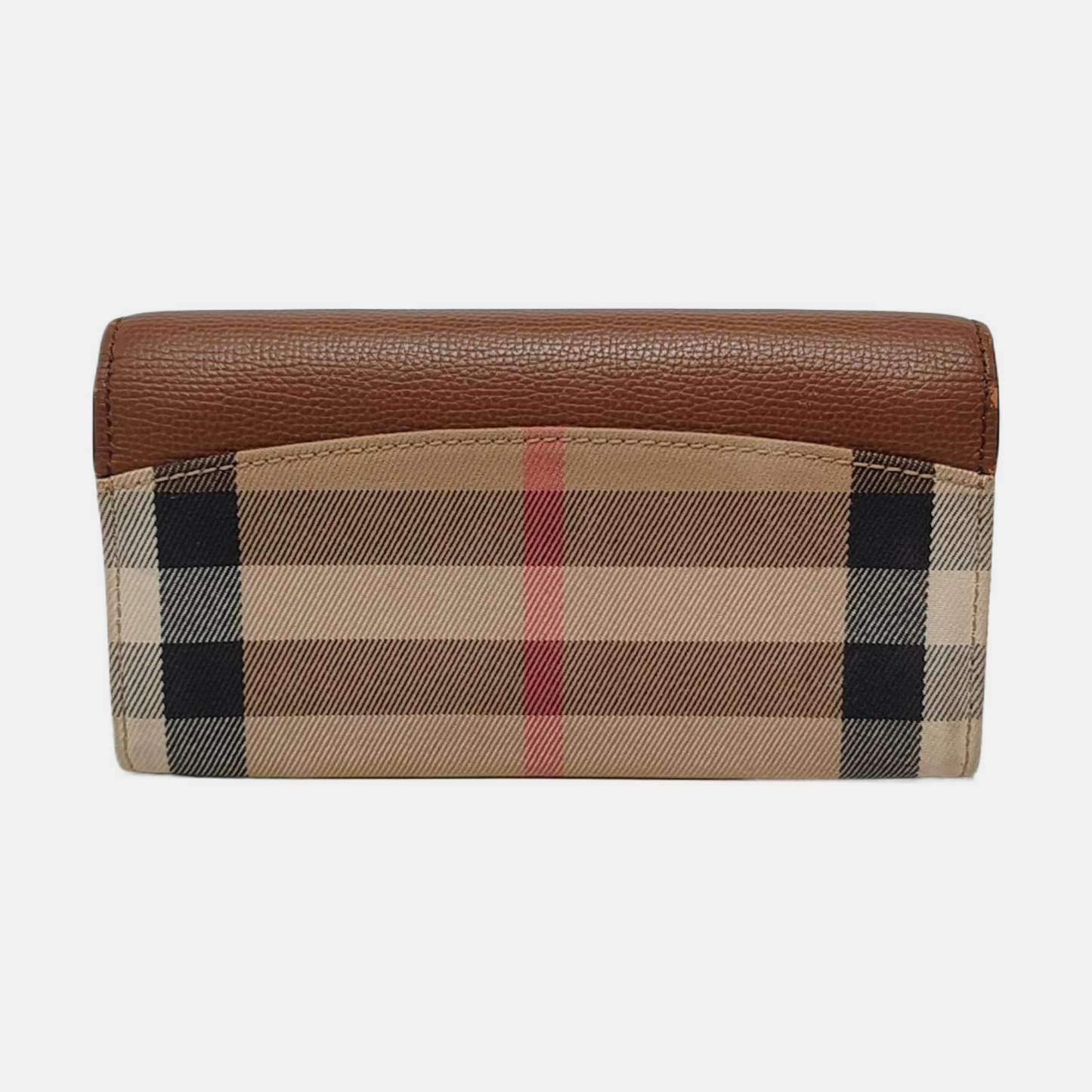 BURBERRY Brown Canvas Tartan Pattern Wallet Golden hardware-(SKU)-951700332