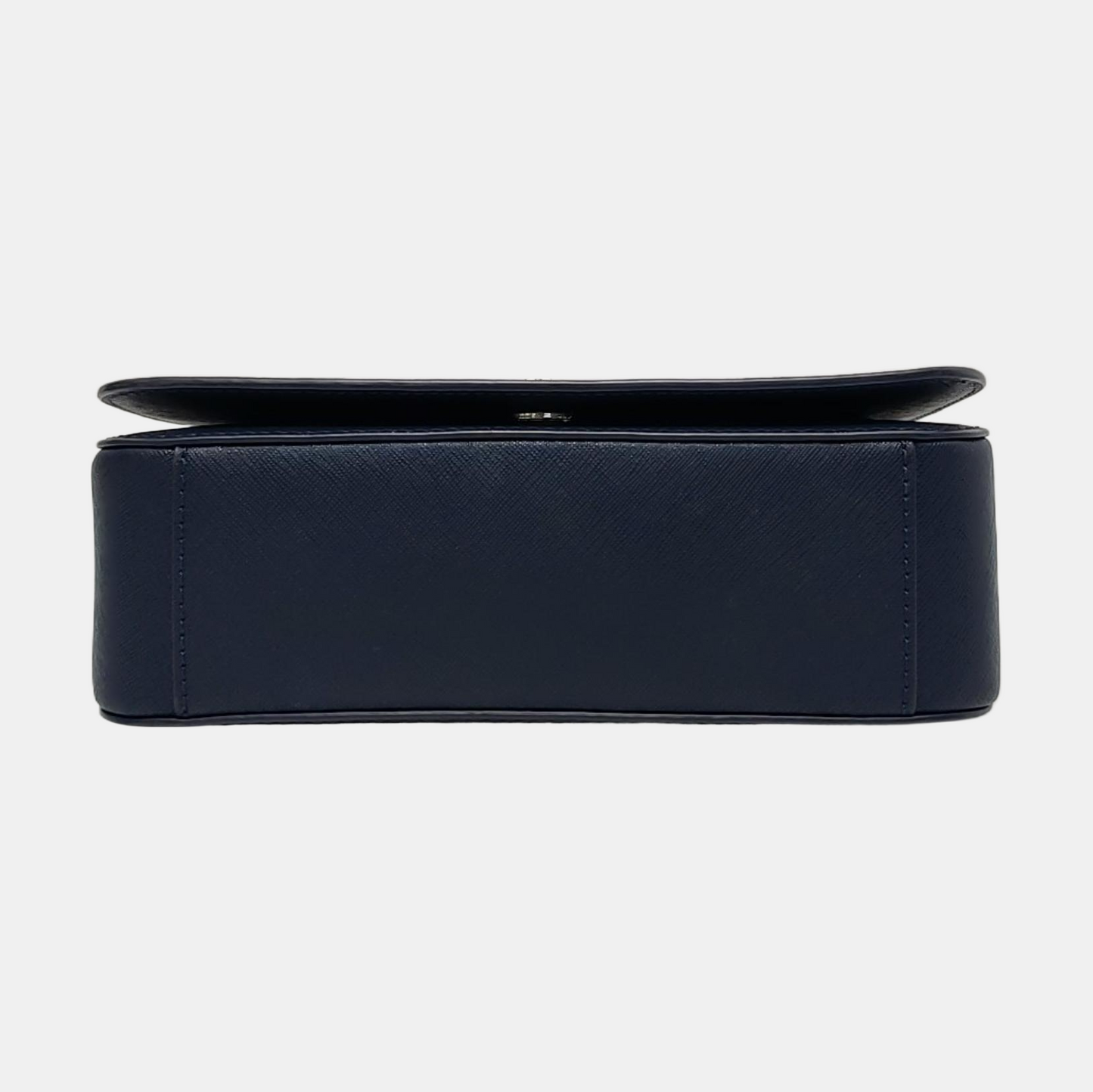 TORY BURCH Robinson Dark Blue Cowhide Embossed Single Shoulder Bag Crossbody Bag Golden hardware-(SKU)-951566144