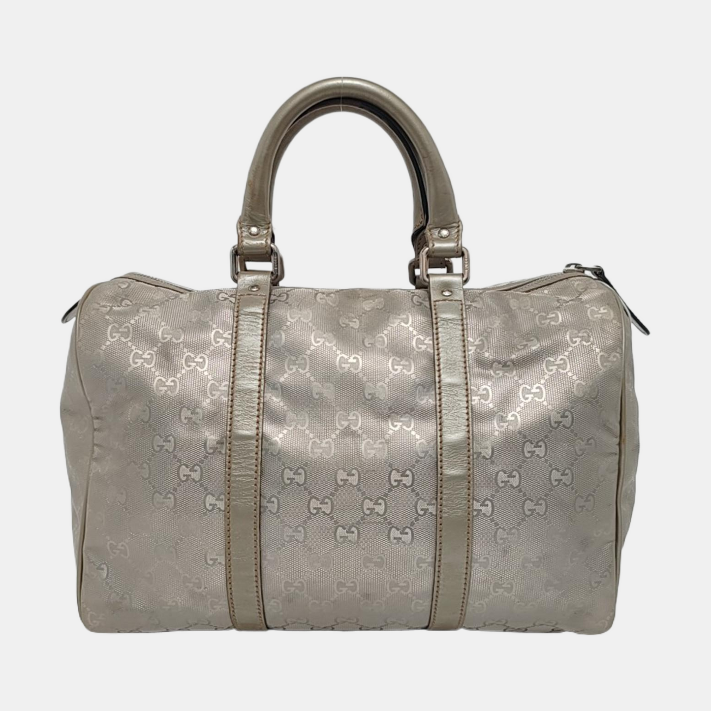 GUCCI Joy Medium size Silver Coated Canvas Monogram Handbag Golden hardware-(SKU)-950869201