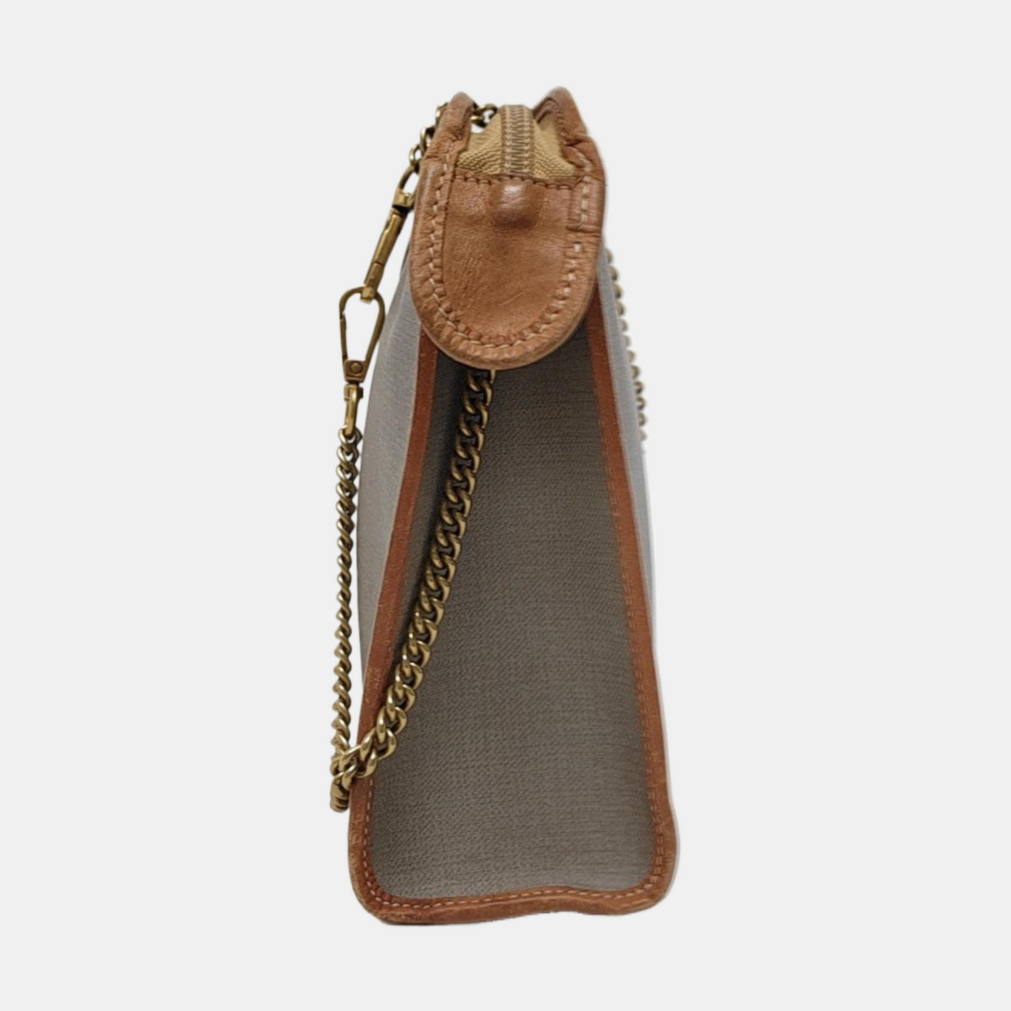 DIOR Gray Coated Canvas Crumpled Handbag Golden hardware-(SKU)-951570397