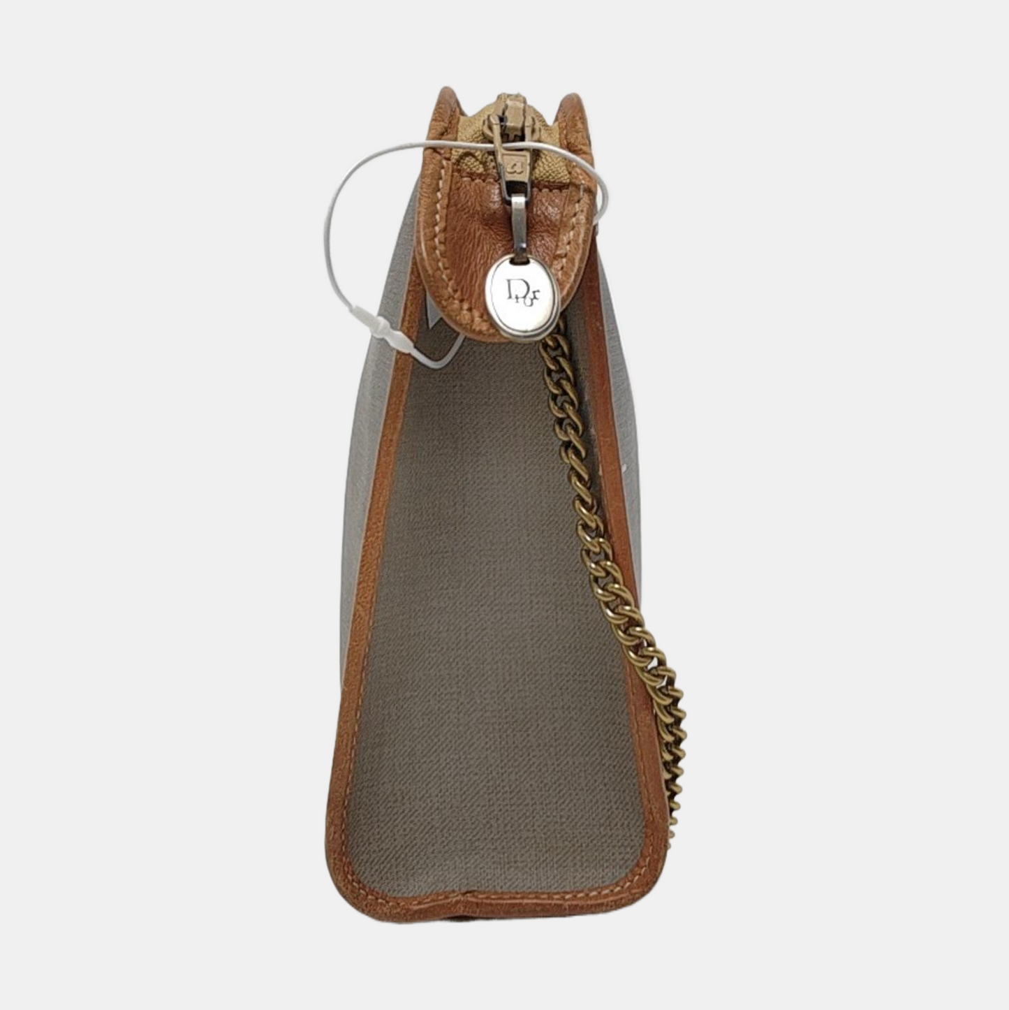 DIOR Gray Coated Canvas Crumpled Handbag Golden hardware-(SKU)-951570397