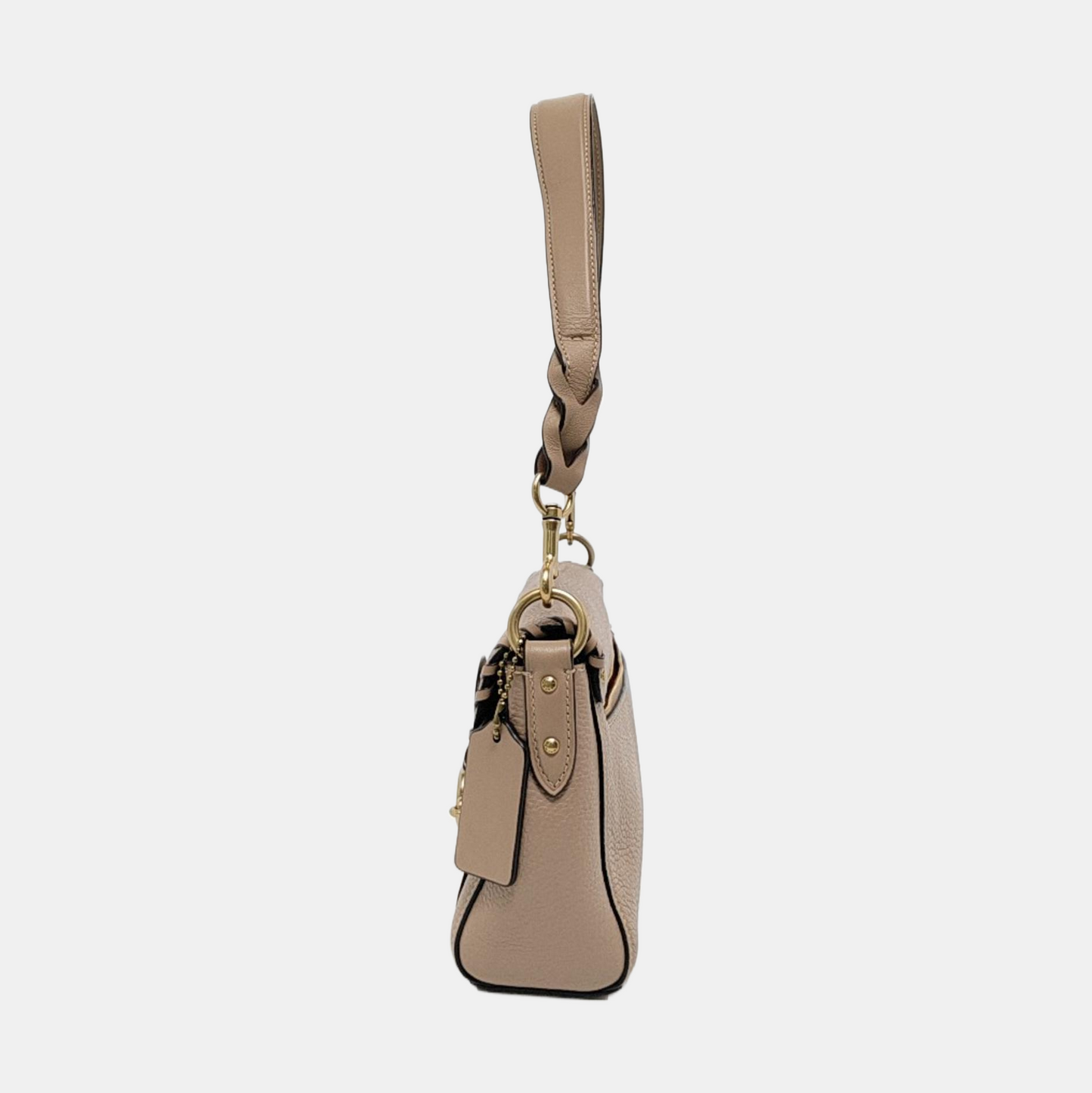 COACH 26 Khaki Cowhide Carriage Single Shoulder Bag Crossbody Handbag Golden hardware Removable shoulder strap-(SKU)-951599641