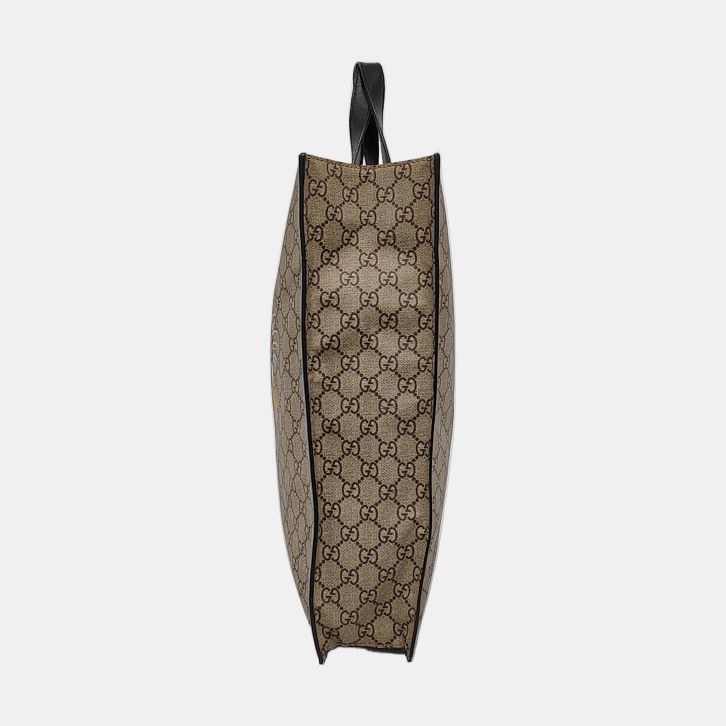 GUCCI Tote bag Brown Coated Canvas Monogrammed Tiger Head Handbag Golden hardware-(SKU)-951669810