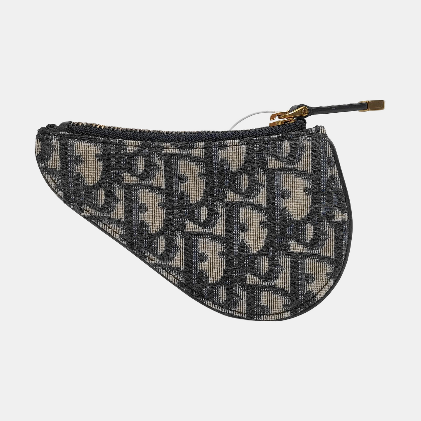 DIOR Saddle Blue Canvas Monogrammed Card Case Golden hardware Complete Accessories-(SKU)-951245547