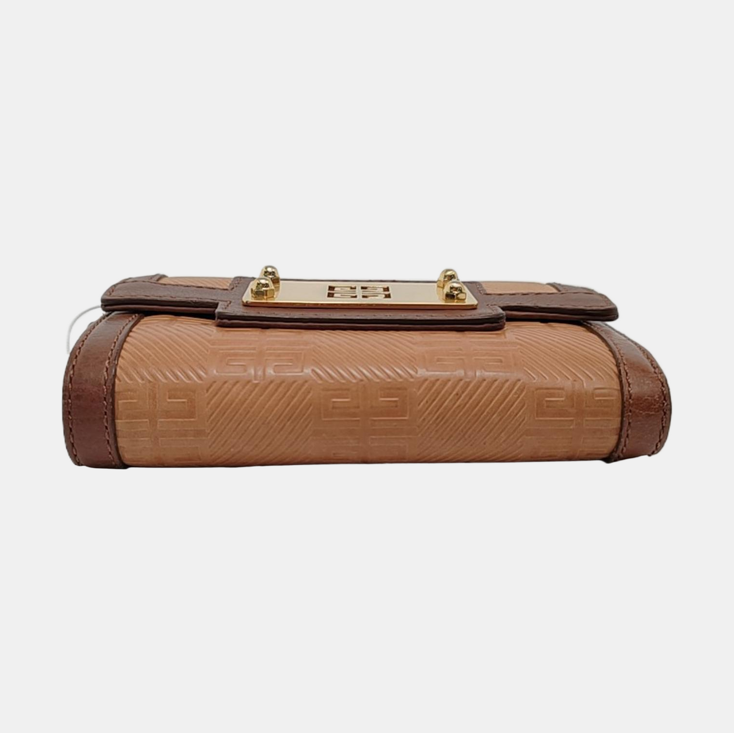 GIVENCHY Brown Leather Embossed Wallet Golden hardware-(SKU)-949930539