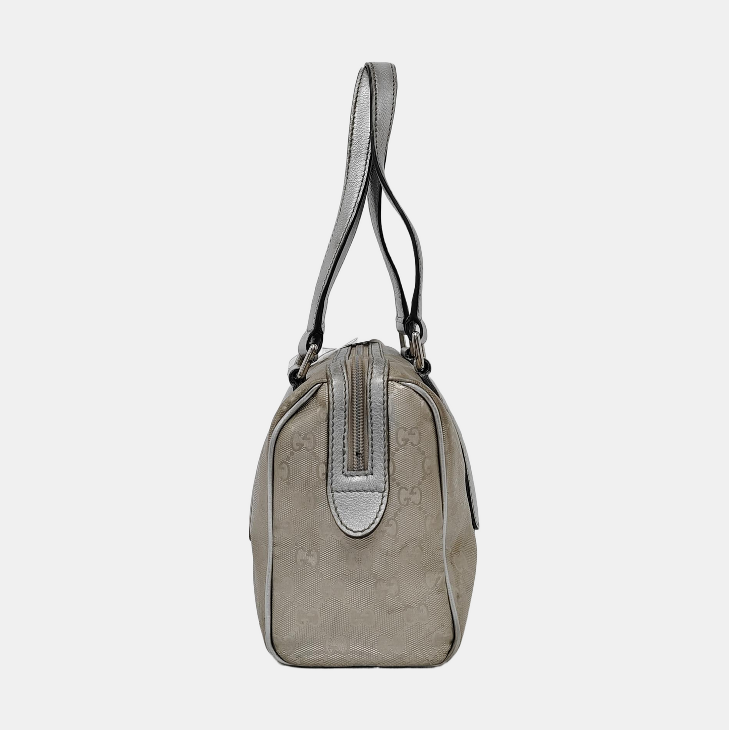GUCCI Guccissima Silver Coated Canvas Monogram Handbag Silver Hardware-(SKU)-951869728