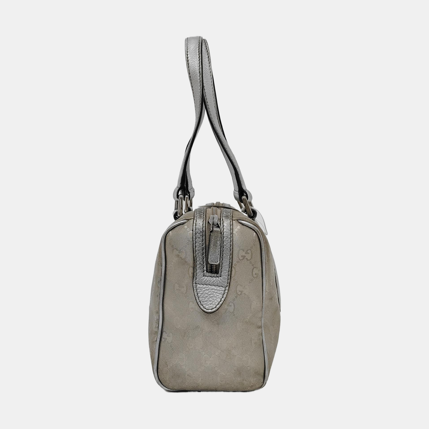 GUCCI Guccissima Silver Coated Canvas Monogram Handbag Silver Hardware-(SKU)-951869728