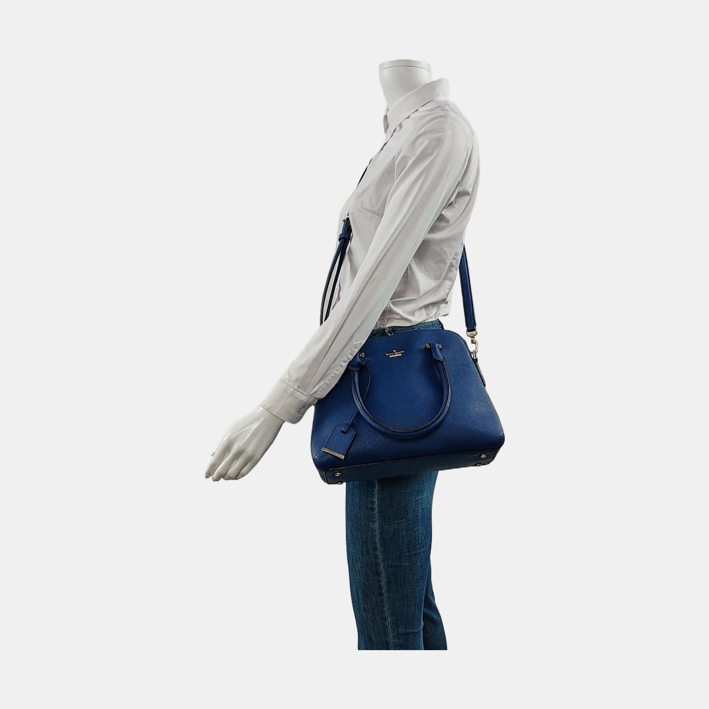 Kate Spade Blue Leather Single Shoulder Bag Crossbody Bag Tote Bag Golden hardware Removable shoulder strap-(SKU)-951856762