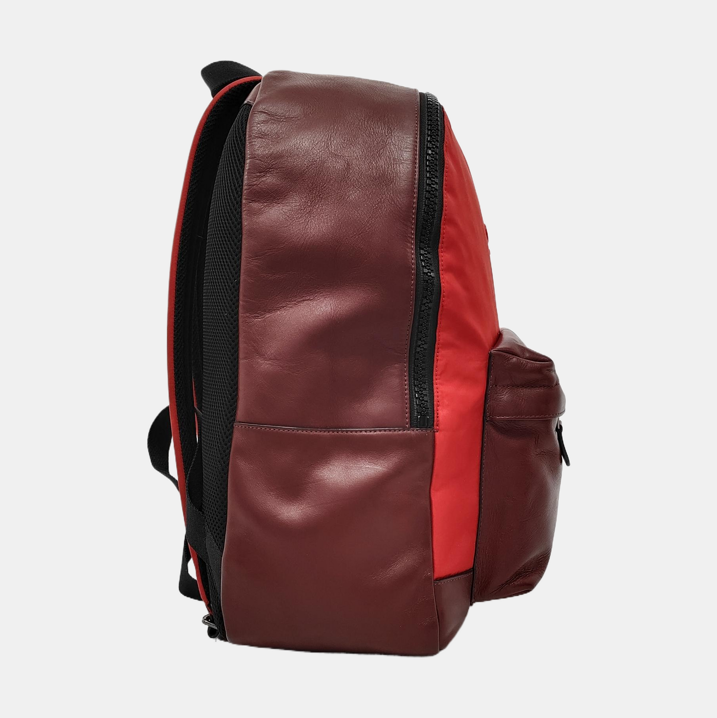 COACH CHARLESBurgundy Leather Embossed Backpack Large-(SKU)-951732413