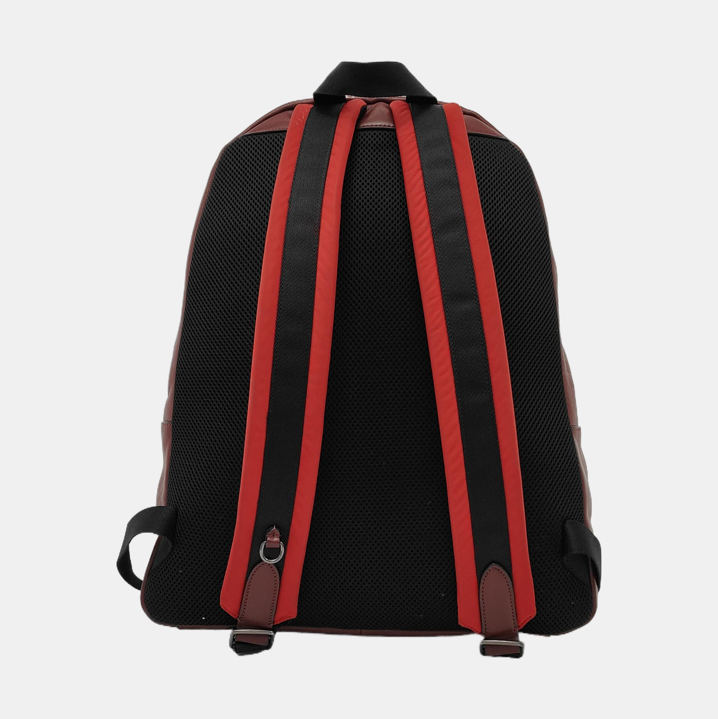 COACH CHARLESBurgundy Leather Embossed Backpack Large-(SKU)-951732413