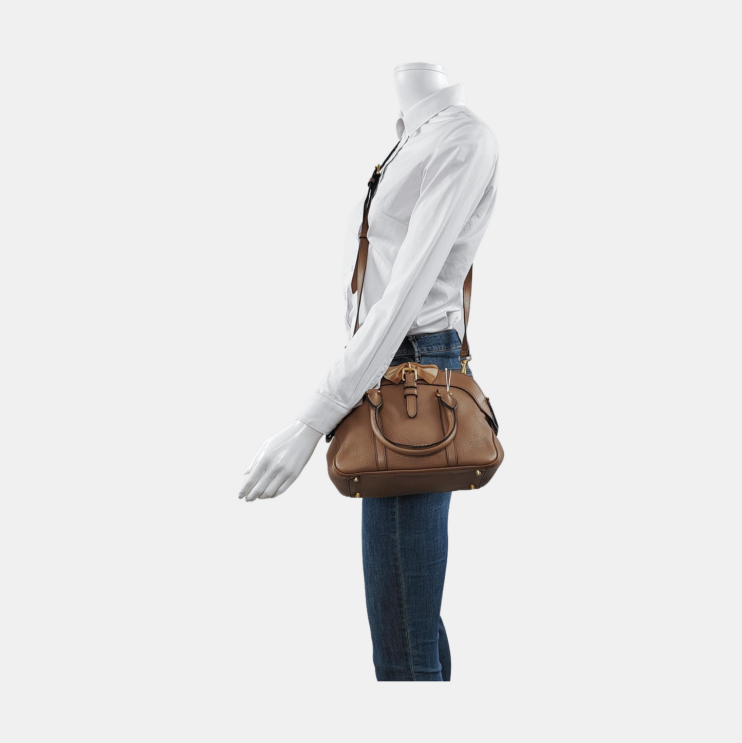 BURBERRY Milverton Brown Cowhide Single Shoulder Bag Tote Shoulder Bag Crossbody Bag Golden hardware Removable shoulder strap-(SKU)-951907400