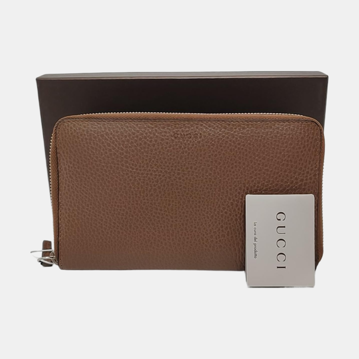 GUCCI Brown Cowhide Wallet Silver Hardware-(SKU)-951966952