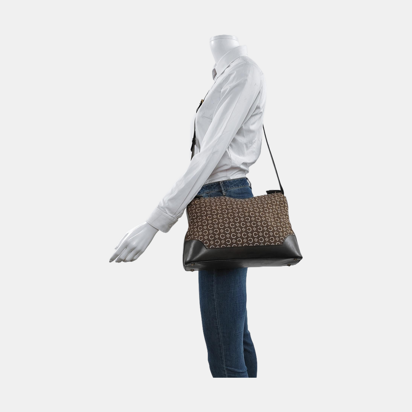 CELINE Tote bag Brown Canvas Shoulder Bag Golden hardware-(SKU)-951945136