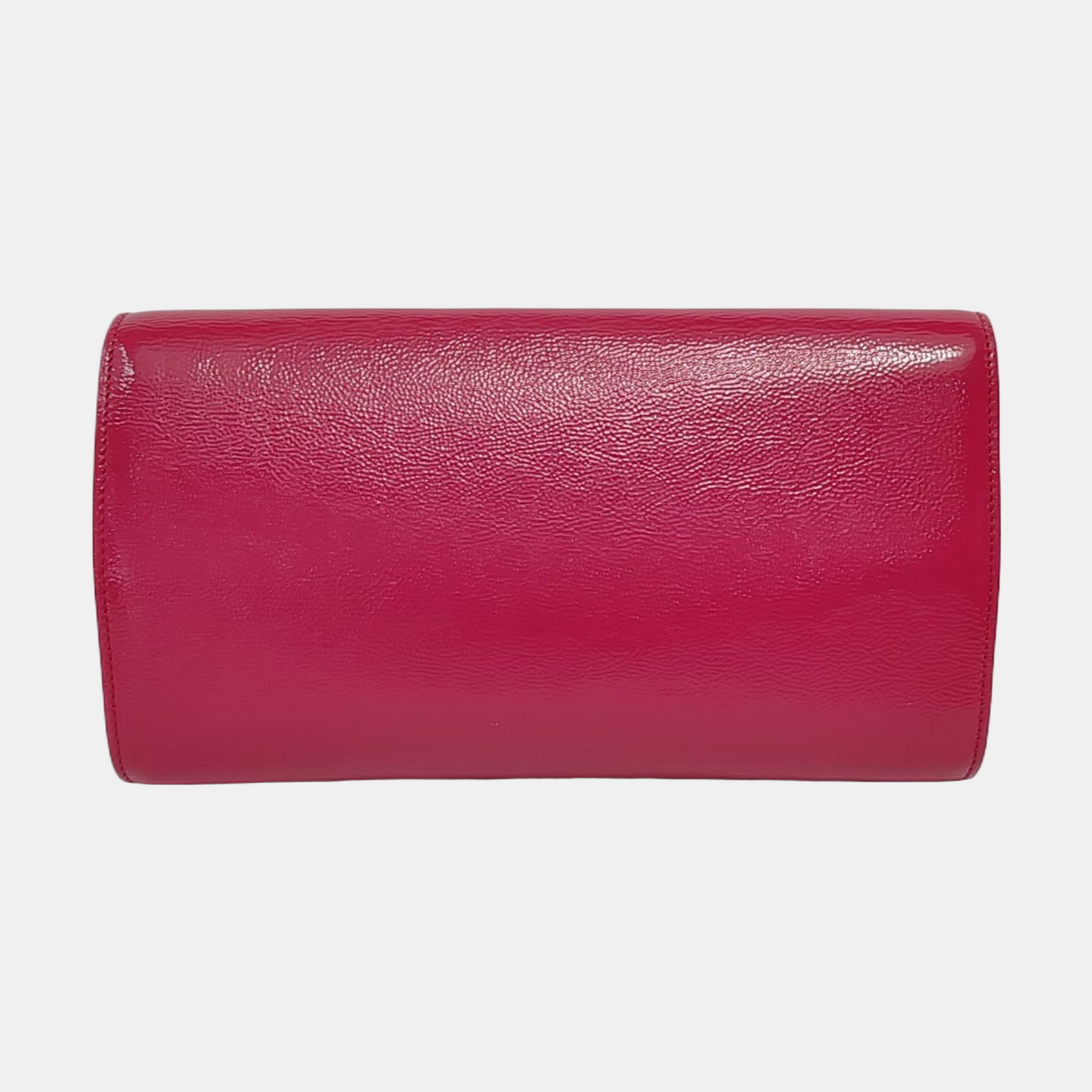 YSL BELLE JOUR Fuchsia Leather Clutch Golden hardware-(SKU)-952012951