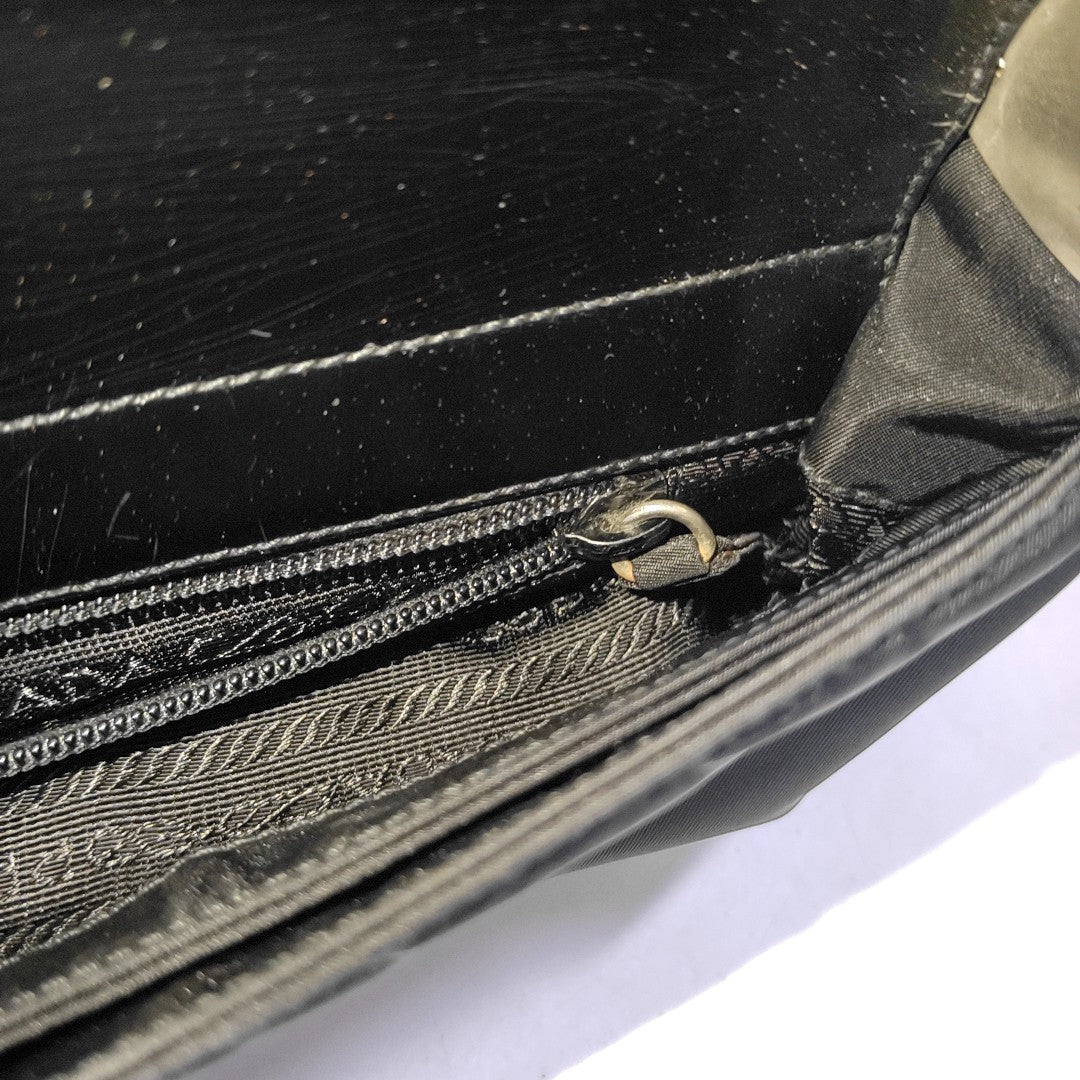 PRADA Black Nylon Single Shoulder Bag Silver Hardware-(SKU)-951945134