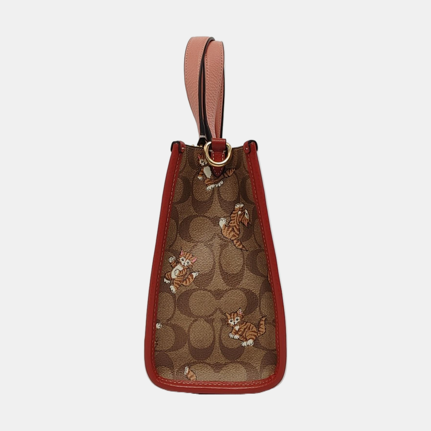 COACH DEMPSEY 22 Khaki Coated Canvas Monogrammed Jacquard Single Shoulder Bag Crossbody Tote Golden hardware Removable shoulder strap-(SKU)-952095705