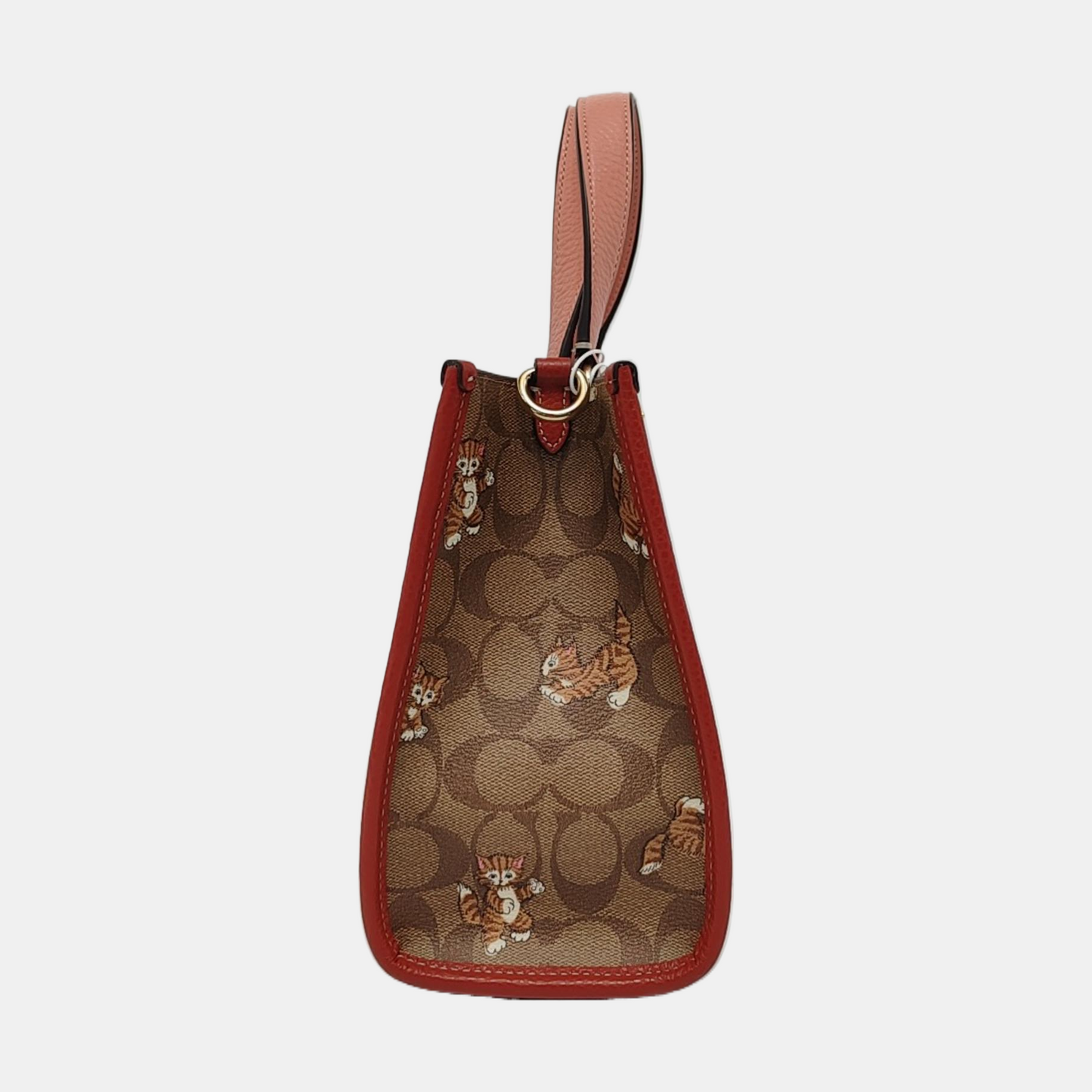 COACH DEMPSEY 22 Khaki Coated Canvas Monogrammed Jacquard Single Shoulder Bag Crossbody Tote Golden hardware Removable shoulder strap-(SKU)-952095705