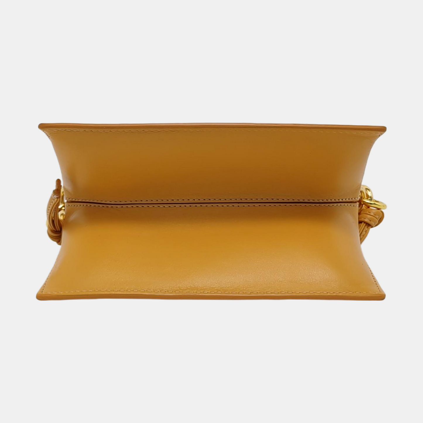 Yuzefi Bom Ginger yellow cowhide single shoulder bag crossbody handbag Golden hardware Removable shoulder strap-(SKU)-952016296